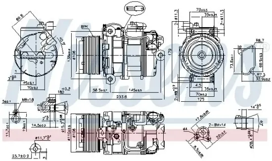 Kompressor, Klimaanlage 12 V NISSENS 89595 Bild Kompressor, Klimaanlage 12 V NISSENS 89595