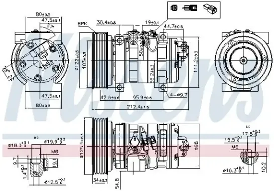 Kompressor, Klimaanlage 12 V NISSENS 89609 Bild Kompressor, Klimaanlage 12 V NISSENS 89609