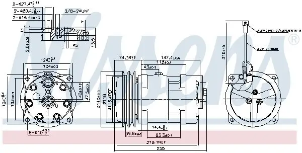 Kompressor, Klimaanlage 12 V NISSENS 89611 Bild Kompressor, Klimaanlage 12 V NISSENS 89611