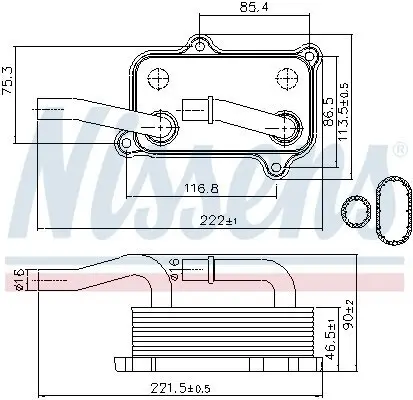 Ölkühler, Motoröl NISSENS 90599 Bild Ölkühler, Motoröl NISSENS 90599