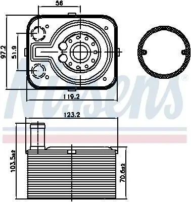 Ölkühler, Motoröl NISSENS 90655 Bild Ölkühler, Motoröl NISSENS 90655