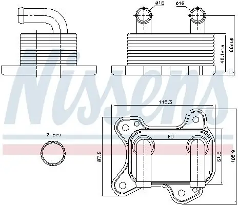 Ölkühler, Motoröl NISSENS 90682 Bild Ölkühler, Motoröl NISSENS 90682
