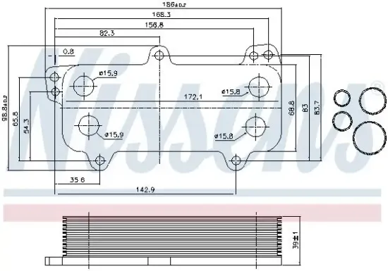 Ölkühler, Motoröl NISSENS 90684 Bild Ölkühler, Motoröl NISSENS 90684