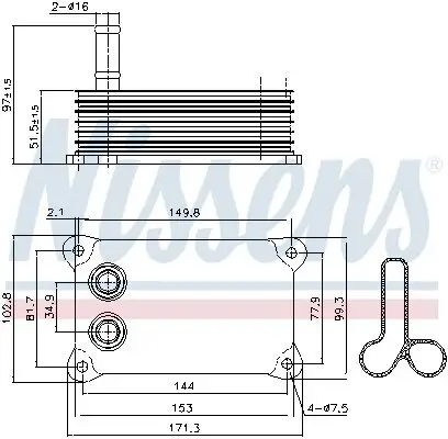 Ölkühler, Motoröl NISSENS 90698 Bild Ölkühler, Motoröl NISSENS 90698