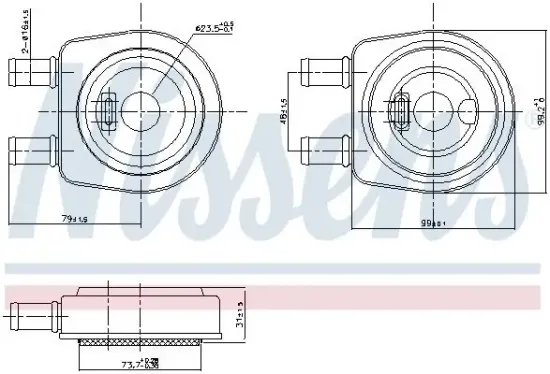 Ölkühler, Motoröl NISSENS 90704 Bild Ölkühler, Motoröl NISSENS 90704