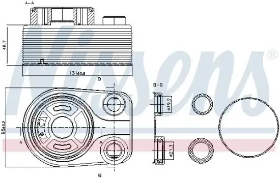 Ölkühler, Motoröl NISSENS 90705 Bild Ölkühler, Motoröl NISSENS 90705