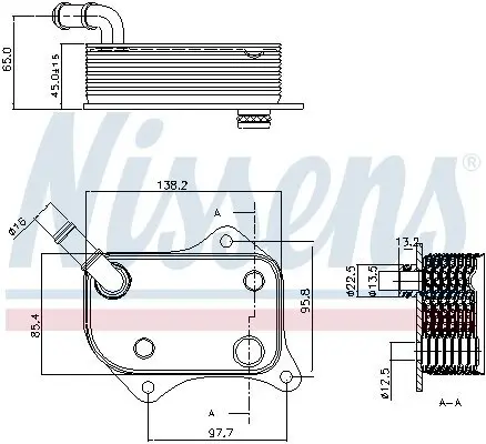 Ölkühler, Motoröl NISSENS 90711 Bild Ölkühler, Motoröl NISSENS 90711