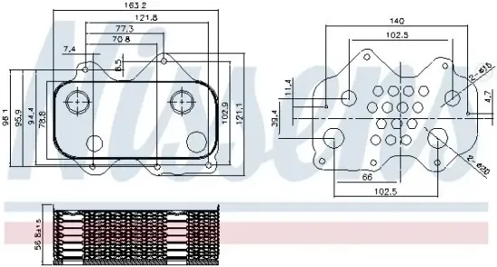 Ölkühler, Motoröl NISSENS 90712 Bild Ölkühler, Motoröl NISSENS 90712