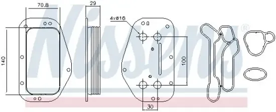 Ölkühler, Motoröl NISSENS 90741 Bild Ölkühler, Motoröl NISSENS 90741