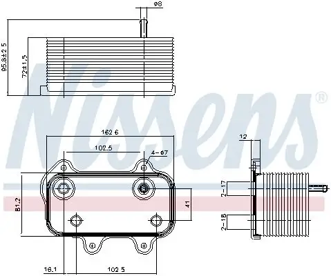 Ölkühler, Motoröl NISSENS 90753 Bild Ölkühler, Motoröl NISSENS 90753
