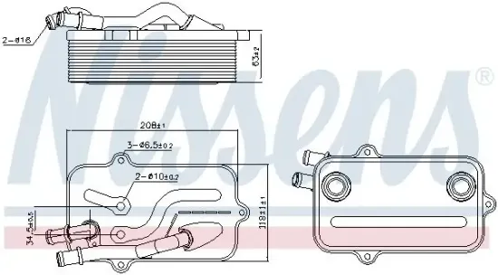 Ölkühler, Automatikgetriebe NISSENS 90782 Bild Ölkühler, Automatikgetriebe NISSENS 90782