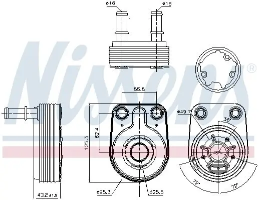 Ölkühler, Motoröl NISSENS 90795 Bild Ölkühler, Motoröl NISSENS 90795