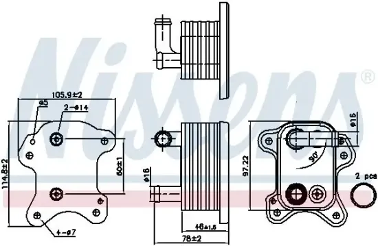 Ölkühler, Motoröl NISSENS 90801 Bild Ölkühler, Motoröl NISSENS 90801