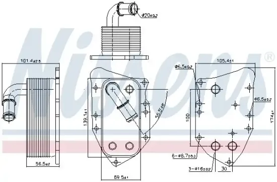 Ölkühler, Motoröl NISSENS 90805 Bild Ölkühler, Motoröl NISSENS 90805