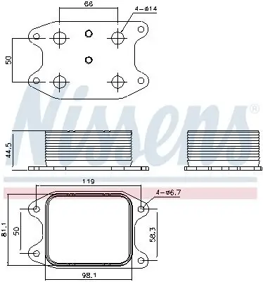 Ölkühler, Motoröl NISSENS 90810 Bild Ölkühler, Motoröl NISSENS 90810