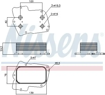 Ölkühler, Motoröl NISSENS 90811 Bild Ölkühler, Motoröl NISSENS 90811