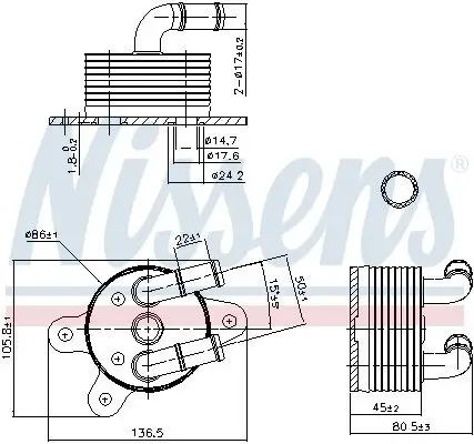 Ölkühler, Automatikgetriebe NISSENS 90842 Bild Ölkühler, Automatikgetriebe NISSENS 90842