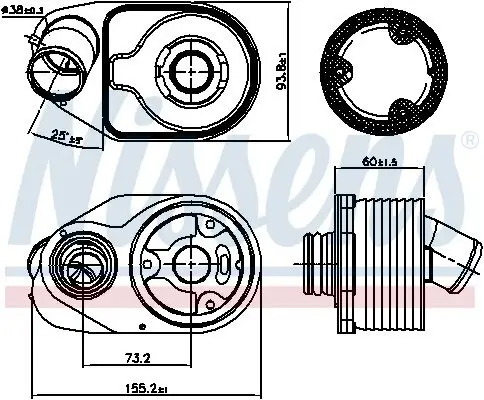 Ölkühler, Motoröl NISSENS 90888 Bild Ölkühler, Motoröl NISSENS 90888