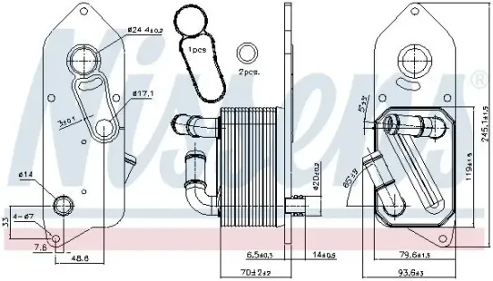 Ölkühler, Motoröl NISSENS 90892 Bild Ölkühler, Motoröl NISSENS 90892
