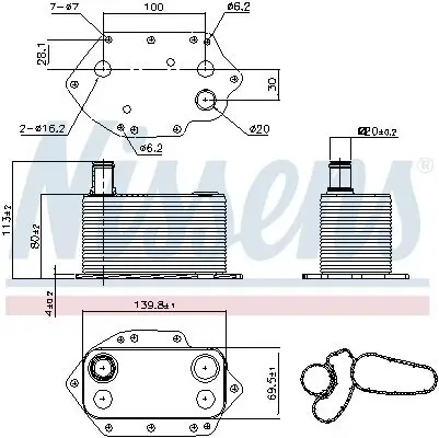 Ölkühler, Motoröl NISSENS 90905 Bild Ölkühler, Motoröl NISSENS 90905