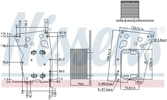 Ölkühler, Motoröl NISSENS 90907 Bild Ölkühler, Motoröl NISSENS 90907