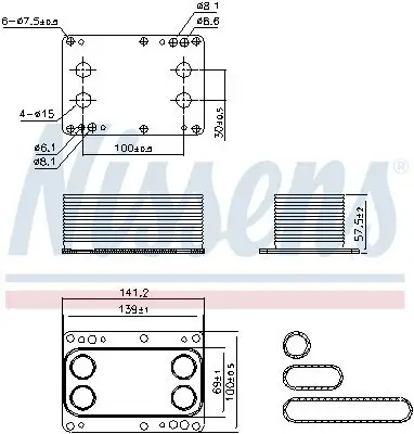 Ölkühler, Motoröl NISSENS 90921 Bild Ölkühler, Motoröl NISSENS 90921