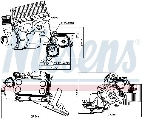 Ölkühler, Motoröl NISSENS 90924 Bild Ölkühler, Motoröl NISSENS 90924
