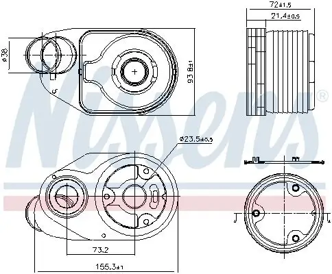 Ölkühler, Motoröl NISSENS 90932 Bild Ölkühler, Motoröl NISSENS 90932