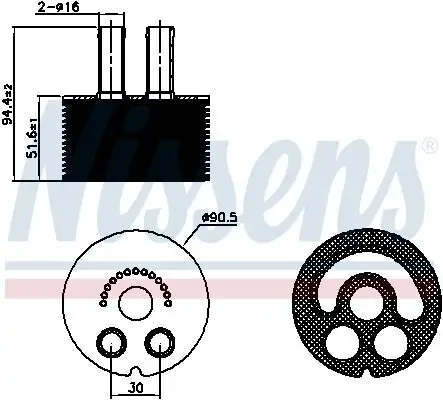 Ölkühler, Motoröl NISSENS 90935 Bild Ölkühler, Motoröl NISSENS 90935