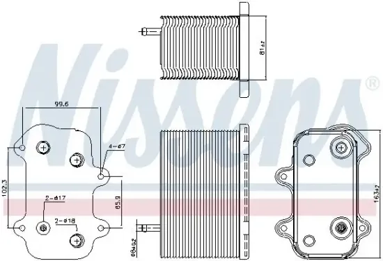 Ölkühler, Motoröl NISSENS 90938 Bild Ölkühler, Motoröl NISSENS 90938