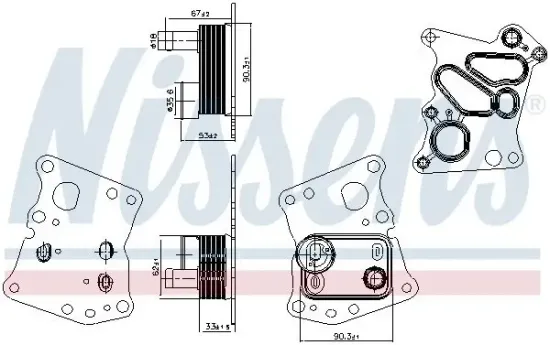 Ölkühler, Motoröl NISSENS 90943 Bild Ölkühler, Motoröl NISSENS 90943