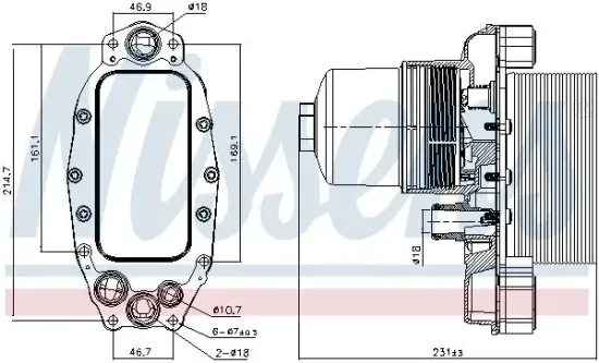 Ölkühler, Motoröl NISSENS 91446 Bild Ölkühler, Motoröl NISSENS 91446
