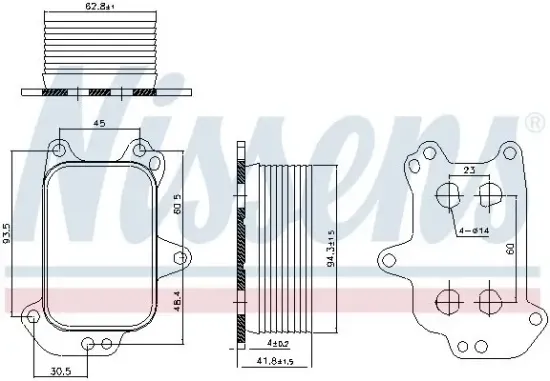 Ölkühler, Motoröl NISSENS 90966 Bild Ölkühler, Motoröl NISSENS 90966