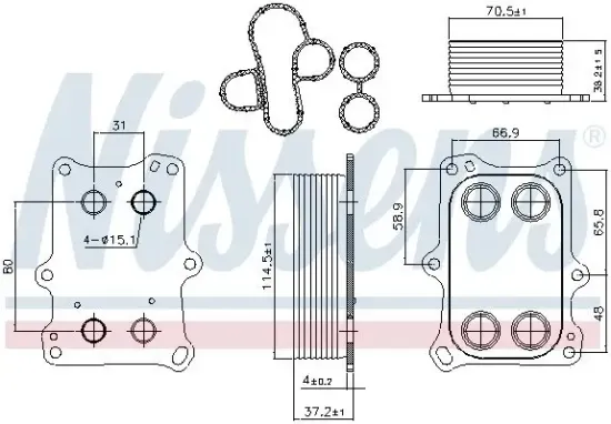 Ölkühler, Motoröl NISSENS 90969 Bild Ölkühler, Motoröl NISSENS 90969