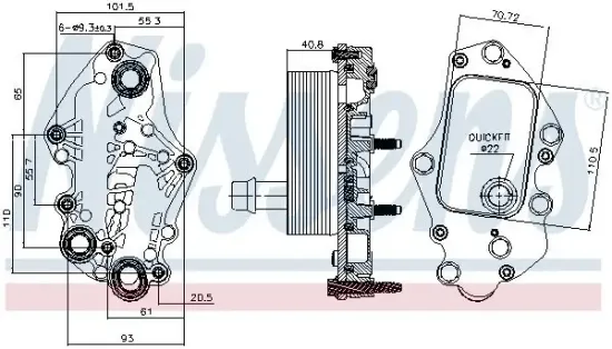 Ölkühler, Motoröl NISSENS 90982 Bild Ölkühler, Motoröl NISSENS 90982