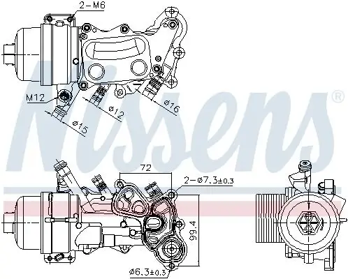 Ölkühler, Motoröl NISSENS 90992 Bild Ölkühler, Motoröl NISSENS 90992