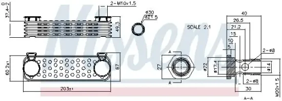 Ölkühler, Motoröl NISSENS 90997 Bild Ölkühler, Motoröl NISSENS 90997