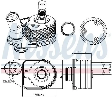 Ölkühler, Motoröl NISSENS 91101 Bild Ölkühler, Motoröl NISSENS 91101