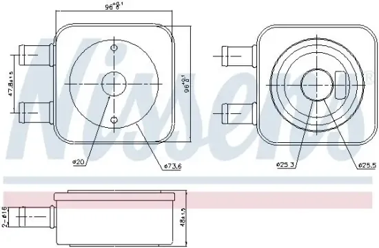 Ölkühler, Automatikgetriebe NISSENS 91107 Bild Ölkühler, Automatikgetriebe NISSENS 91107