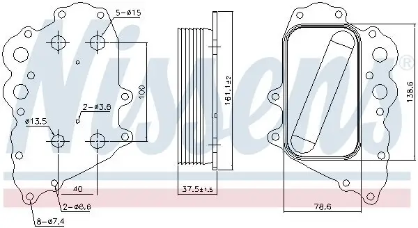 Ölkühler, Motoröl NISSENS 91108 Bild Ölkühler, Motoröl NISSENS 91108