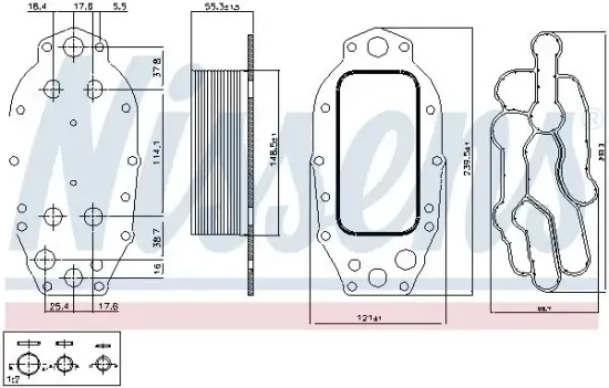 Ölkühler, Motoröl unten NISSENS 91121 Bild Ölkühler, Motoröl unten NISSENS 91121