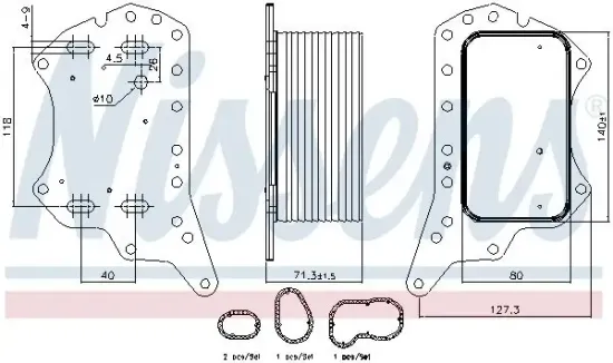 Ölkühler, Motoröl NISSENS 91125 Bild Ölkühler, Motoröl NISSENS 91125