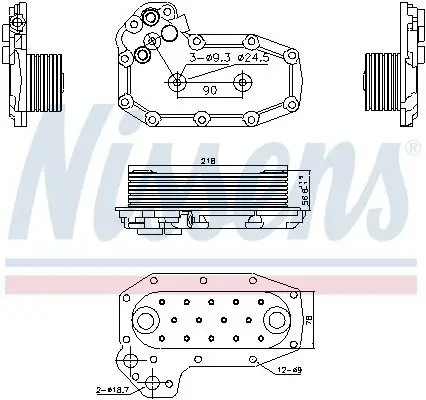 Ölkühler, Motoröl NISSENS 91141 Bild Ölkühler, Motoröl NISSENS 91141