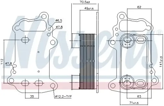 Ölkühler, Motoröl NISSENS 91151 Bild Ölkühler, Motoröl NISSENS 91151