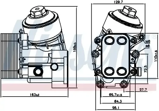 Ölkühler, Motoröl NISSENS 91154 Bild Ölkühler, Motoröl NISSENS 91154