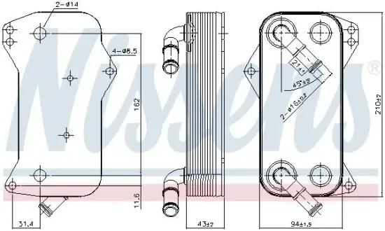 Ölkühler, Automatikgetriebe NISSENS 91156 Bild Ölkühler, Automatikgetriebe NISSENS 91156