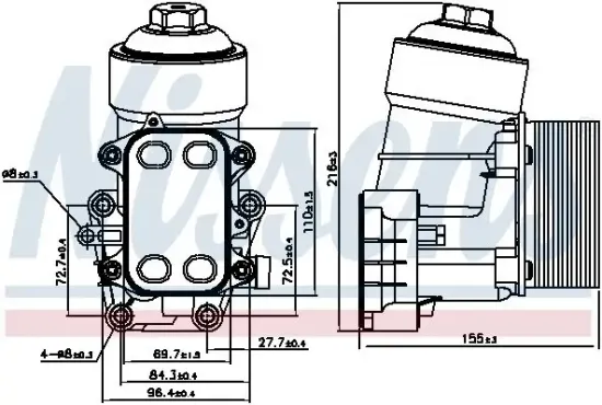 Ölkühler, Motoröl NISSENS 91158 Bild Ölkühler, Motoröl NISSENS 91158