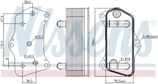 Ölkühler, Automatikgetriebe NISSENS 91160 Bild Ölkühler, Automatikgetriebe NISSENS 91160