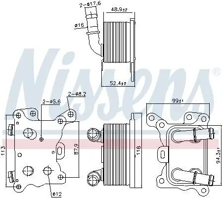 Ölkühler, Motoröl NISSENS 91193 Bild Ölkühler, Motoröl NISSENS 91193