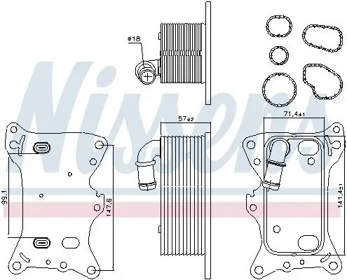 Ölkühler, Motoröl NISSENS 91198 Bild Ölkühler, Motoröl NISSENS 91198